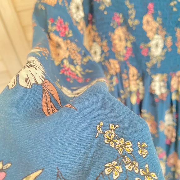 Torrid Navy Floral Off Shoulder Challi Smock Dress - Picture 4 of 4